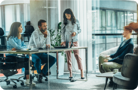 Team meeting in an office