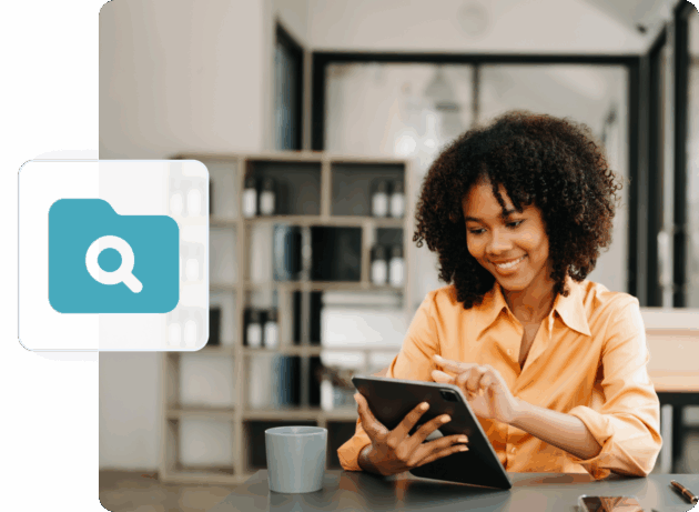 woman document management