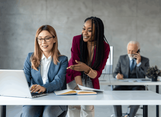 accounting colleagues assisting compressed