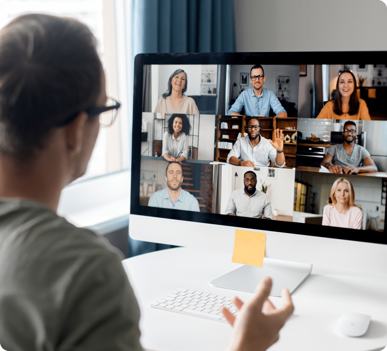 meeting remote laptop team